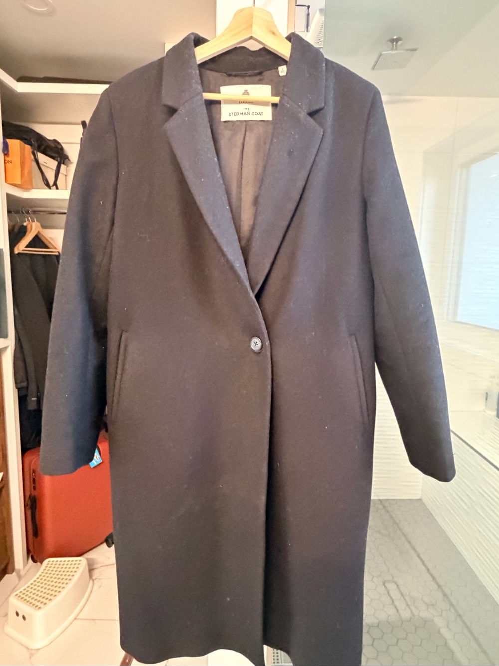 Babaton Black Wool Pea Coat